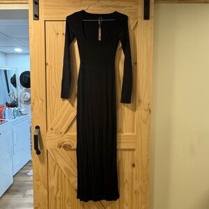 SKIMS Elegant Black Long Sleeve Dress